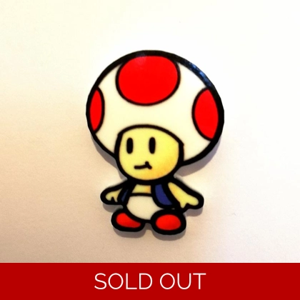 Paper Mario - Toad pin badge - Super Mario
